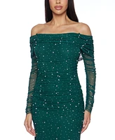 B Darlin Juniors' Embellished Off-The-Shoulder Gown