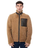 Furniq Uk Men's Furry Teddy Coat, Brown Wool