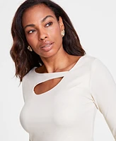 I.n.c. International Concepts Women's Long-Sleeve Cut-Out Top, Created for Macy's