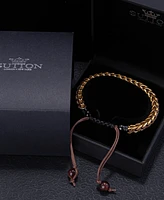 Rhona Sutton Gold Arrow Chain Wax Cord Stainless Steel Bracelet