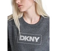 Dkny Sport Women's Rhinestone Crewneck Fleece Sweatshirt