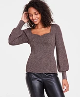 I.n.c. International Concepts Women's Lurex Sweetheart Sweater, Created for Macy's