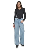 Dkny Jeans Women's High-Rise Wide-Leg