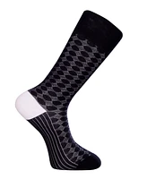 Love Sock Company Men's Luxury Cotton Mid-Calf Patterned Dress Socks with Seamless Toe. London Bundle Sock, Pack Of 5