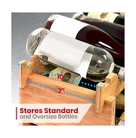 NutriChef Stackable Wine Storage Rack - Wine Rack with 36 Bottle Slots, 4-Tier Modular Wine Display Shelves