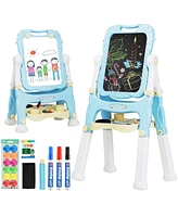 Sugift Kids Height Adjustable Double Side Magnetic Art Easel