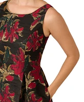 Adrianna Papell Women's Floral Jacquard Fit & Flare Dress