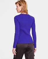I.n.c. International Concepts Women's Button-Shoulder Raglan-Sleeve Sweater