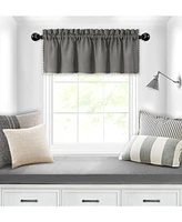 Kate Aurora Coastal Hamptons Living Complete 3 Piece Textured Kitchen Curtain Tier & Valance Set