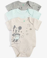 Disney Baby Boys Mickey Mouse Bodysuits, 3 Pack