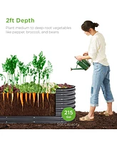 Best Choice Products 8x2x2ft Metal Raised Garden Bed, Oval Outdoor Planter Box w/ 4 Support Bars