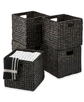 Best Choice Products 13x13in Hyacinth Storage Baskets, Set of 5 Multipurpose Collapsible Organizers