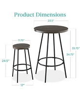 Best Choice Products 3-Piece Bistro Set, Modern Round Counter Height Dining Set w/ 2 Stools, Metal Frame