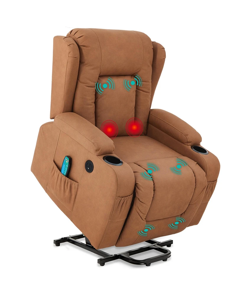 Best Choice Products Electric Power Lift Recliner Massage Chair Furniture w/ Usb Port, Heat, Cupholders