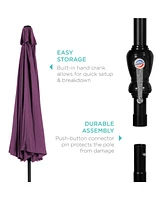 Best Choice Products 10ft Outdoor Steel Market Patio Umbrella w/ Crank, Tilt Push Button, 6 Ribs