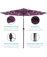 Best Choice Products 10ft Solar Led Lighted Patio Umbrella w/ Tilt Adjustment, Uv-Resistant Fabric