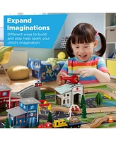 Best Choice Products Kids 35-Piece Train Table, Large Multipurpose Wooden Playset w/ Reversible Table Top