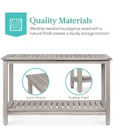 Best Choice Products 48in 2-Shelf Indoor Outdoor Wooden Console Table Multifunctional Buffet Bar Storage