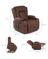 Best Choice Products Electric Power Lift Linen Recliner Massage Chair Furniture w/ Usb Port, Heat, Cupholders