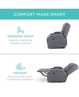 Best Choice Products Electric Power Lift Linen Recliner Massage Chair Furniture w/ Usb Port, Heat, Cupholders