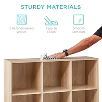 Best Choice Products 9-Cube Bookshelf, 11in Display Storage Compartment Organizer w/ 3 Removable Back Panels