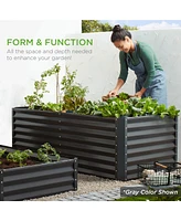 Best Choice Products 6x3x2ft Outdoor Metal Raised Garden Bed,Rectangle-Charcoal