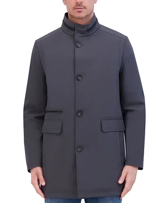 Kenneth Cole Men's Soft-Shell Stand-Collar Rain Jacket
