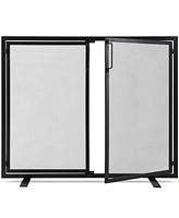 Best Choice Products 38.5x31in 2-Door Fireplace Screen, Handcrafted Wrought Iron Spark Guard w/ Magnetic Doors