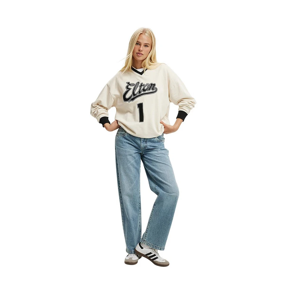 Cotton On Women's Elton John V Neck Sweatshirt