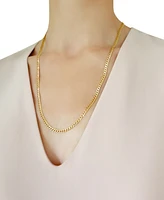 24" Two-Tone Open Curb Link Chain Necklace (3-5/8mm) in Solid 14k Gold & White Gold - Two