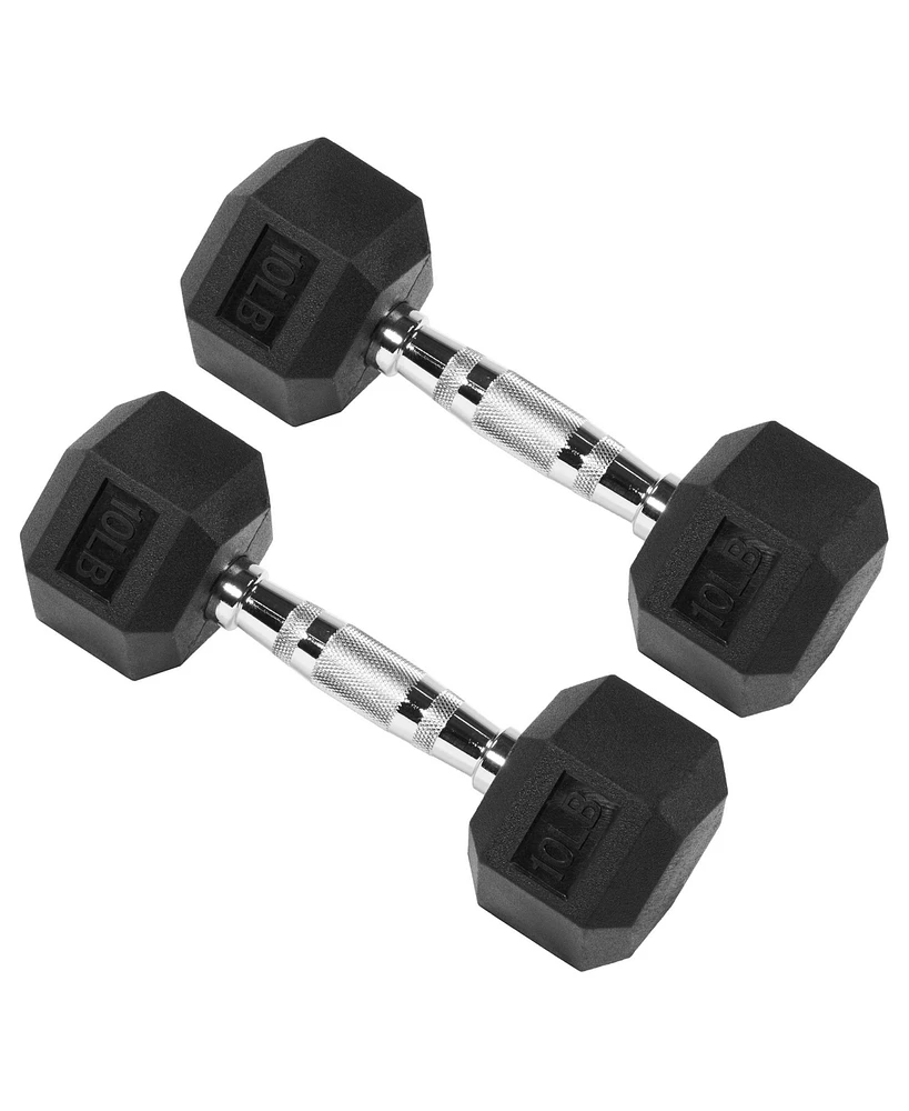 Signature Fitness Hex Dumbbells Strength Training Workout Equipment Set, 10 lbs