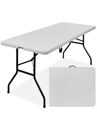 Best Choice Products 6ft Plastic Folding Table, Indoor Outdoor Heavy Duty Portable w/ Handle, Lock