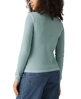 Levi's Women's Jakob Long Sleeve Waffle-Knit Henley Top