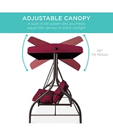 Best Choice Products 3-Seat Outdoor Converting Canopy Swing Glider Patio Hammock w/ Removable Cushions