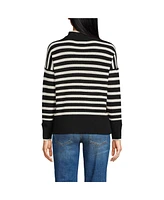 Lands' End Women's Tall Drifter Cotton Quarter Zip Pullover Sweater