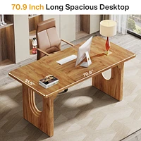 Tribesigns Modern Executive Desk, 70.9" Large Office Computer Desk, Conference Table Meeting Room Table, Simple Workstation Business Furniture for Hom