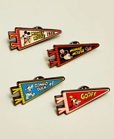 Disney | Macy's Mickey & Friends Varsity Pennant Enamel 4-Pc. Pin Set, Created for Macy's