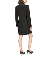 Karl Lagerfeld Paris Women's Rhinestone-Trim Tuxedo Dress