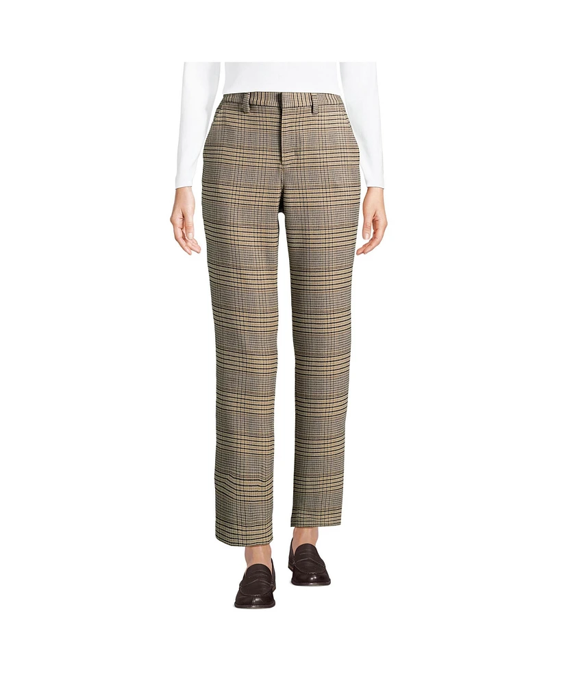 Lands' End Women's High Rise Brushed Flannel Tapered Ankle Pants