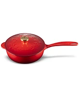 Le Creuset Holly Collection Enameled Cast Iron 2.25-Qt. Traditional Saucier with Lid