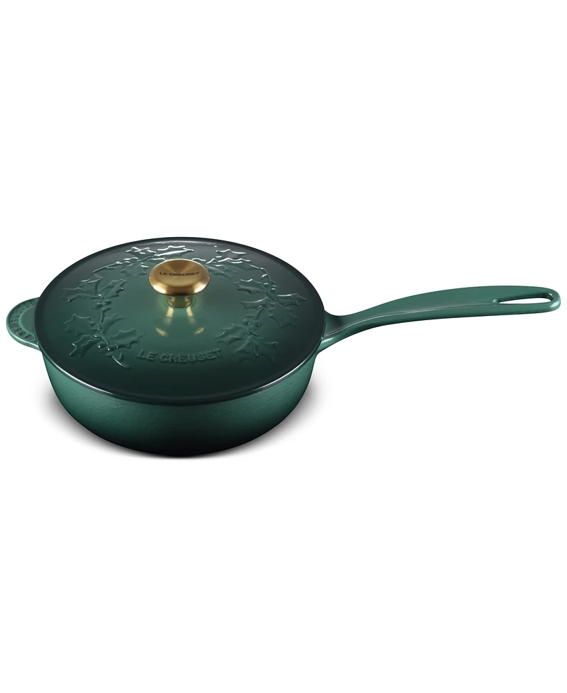 Le Creuset Holly Collection Enameled Cast Iron 2.25-Qt. Traditional Saucier with Lid