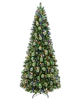 Puleo 9' Pre-lit Snowy Norway Spruce Adorned Artificial Tree