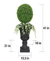 Puleo 41" Topiary Boxwood Artificial Tree