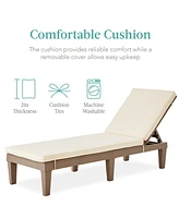 Best Choice Products Outdoor Lounge Chair, Resin Patio Chaise Lounger w/ Seat Cushion, 5 Positions