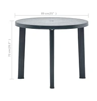 vidaXL Patio Table 35" Plastic