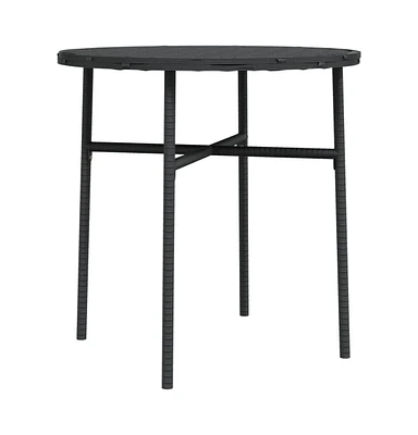 vidaXL Tea Table Black 17.7" Poly Rattan