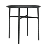 vidaXL Tea Table Black 17.7" Poly Rattan