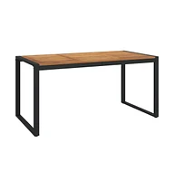 vidaXL Patio Table with U-shaped Legs 63"x31.5"x29.5" Solid Wood Acacia