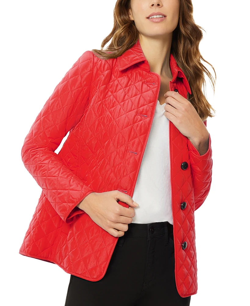 Jones New York Women's Diamond-Quilted Button-Up Jacket