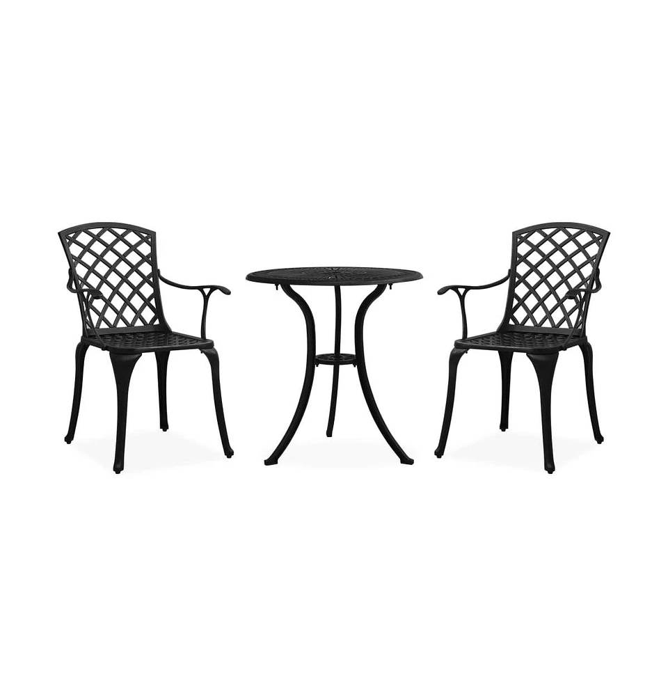 vidaXL 3 Piece Bistro Set Cast Aluminum